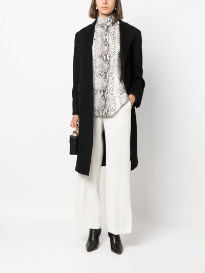 Shop Alberto Biani Single-breasted Wool Midi Coat In Schwarz