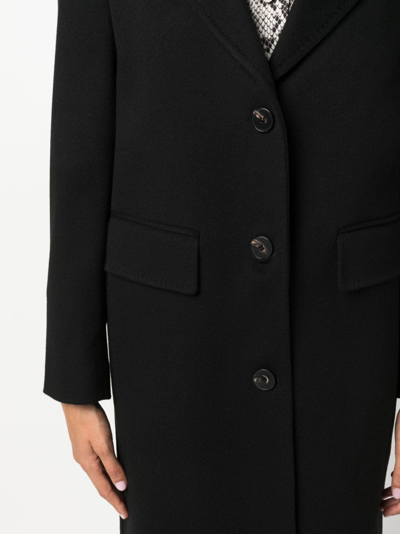 Shop Alberto Biani Single-breasted Wool Midi Coat In Schwarz