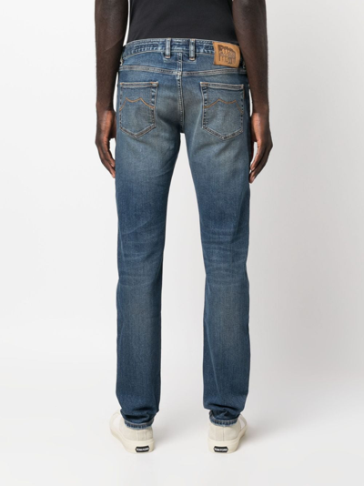 Shop Moorer Stonewashed Mid-rise Jeans In Blau
