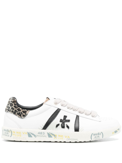 Shop Premiata Andyd Leather Sneakers In Weiss