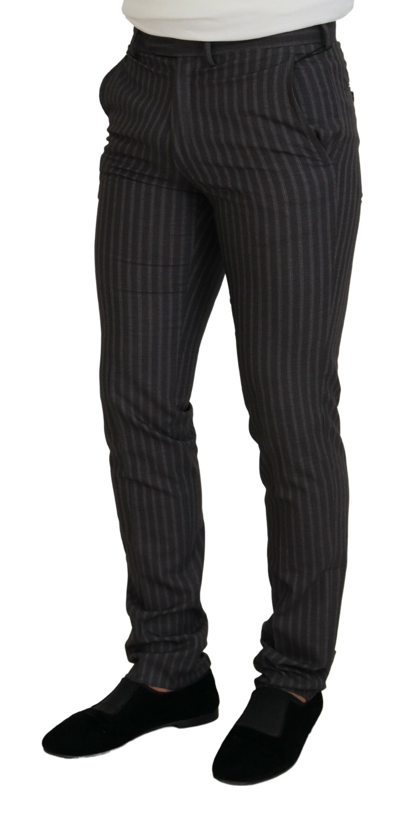 Shop Bencivenga Elegant Striped Dress Pants For Men's Men In Brown