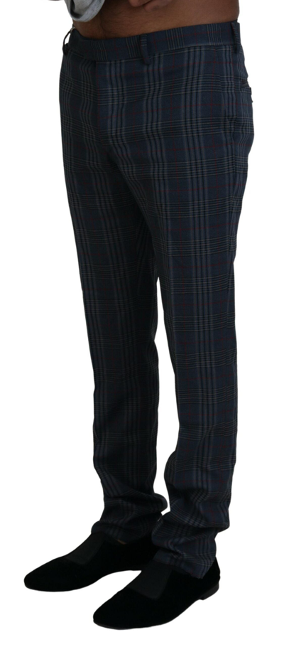 Shop Bencivenga Gray Pure Wool Men Checkered Men's Pants In Gray Patterned