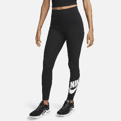 Shop Nike Women's  Sportswear Classics High-waisted Graphic Leggings In Black
