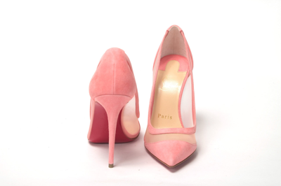 Shop Christian Louboutin Pink Galativi Suede High Heels Women's Pumps