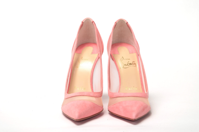 Shop Christian Louboutin Pink Galativi Suede High Heels Women's Pumps