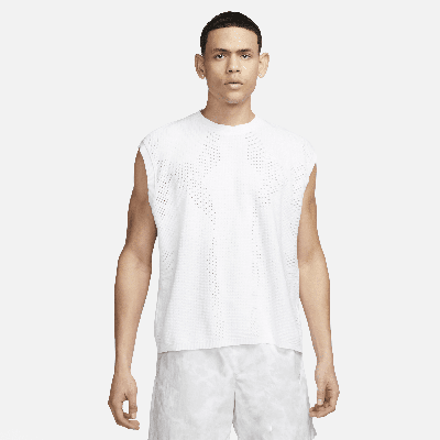 Shop Nike Men's  Sportswear Tech Pack Engineered Knit Sleeveless Top In White