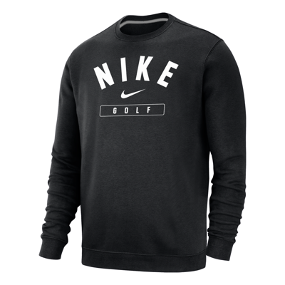 Shop Nike Men's Golf Crew-neck Sweatshirt In Black