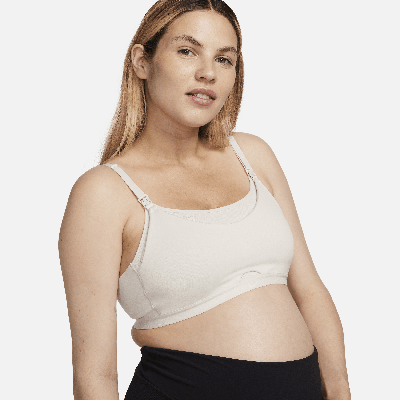 Shop Nike Women's Alate (m) Light-support Lightly Lined Nursing Sports Bra (maternity) In Brown