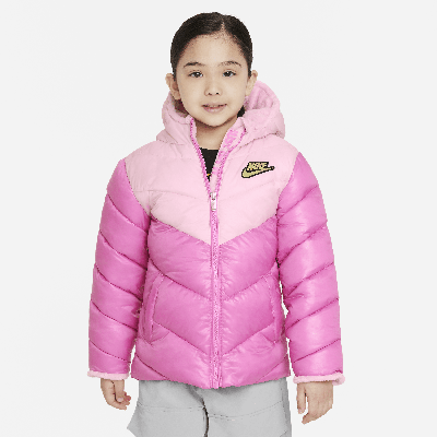 Shop Nike Colorblock Chevron Puffer Jacket Little Kids Jacket In Pink
