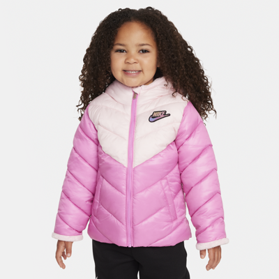 Shop Nike Colorblock Chevron Puffer Jacket Toddler Jacket In Pink
