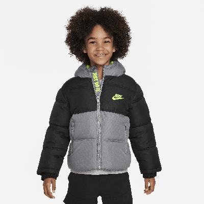 Shop Nike Colorblock Puffer Little Kids Jacket In Black