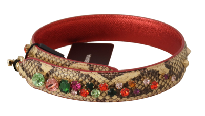 Shop Dolce & Gabbana Elegant Beige Python Leather Bag Women's Strap