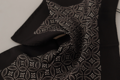 Shop Dolce & Gabbana Elegant Square Silk Men's Men's Scarf In Black