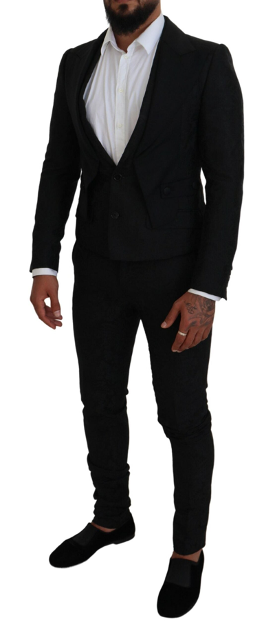 Shop Dolce & Gabbana Black Polyester Men 2 Piece Martini Men's Suit
