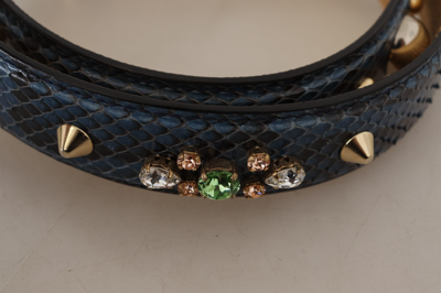 Shop Dolce & Gabbana Elegant Leather Shoulder Bag Strap In Women's Blue