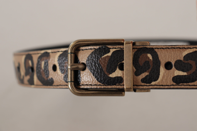 Shop Dolce & Gabbana Chic Engraved Logo Leather Women's Belt In Brown