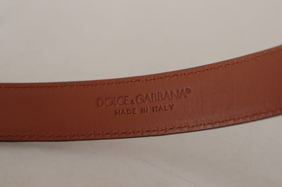 Shop Dolce & Gabbana Elegant Engraved Leather Belt - Timeless Women's Style In Brown
