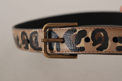 Shop Dolce & Gabbana Elegant Leather Engraved Buckle Women's Belt In Brown