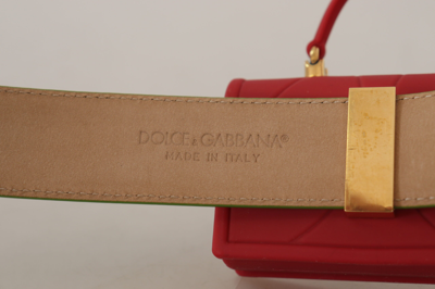 Shop Dolce & Gabbana Elegant Leather Belt With Mini Bag Women's Accessory In Green