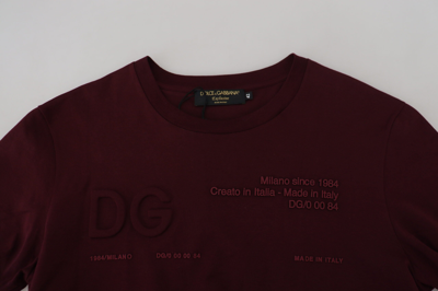 Shop Dolce & Gabbana Maroon Printed Short Sleeves Men Men's T-shirt