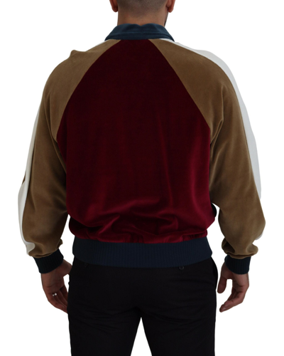 Shop Dolce & Gabbana Multicolor Cotton Collared Pullover Men's Sweater