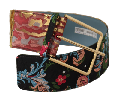 Shop Dolce & Gabbana Multicolor Canvas Leather Statement Women's Belt