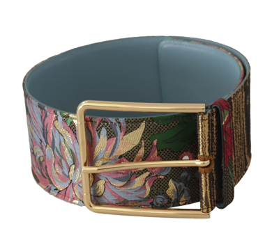 Shop Dolce & Gabbana Multicolor Leather Logo Buckle Women's Belt
