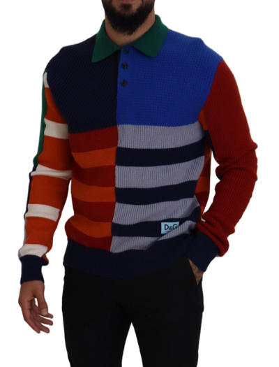 Shop Dolce & Gabbana Multicolor Stripes Wool Pullover Men's Sweater