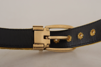Shop Dolce & Gabbana Elegant Velvet Gold Buckle Women's Women's Belt