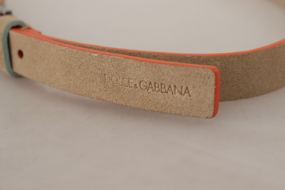 Shop Dolce & Gabbana Elegant Nude Suede Belt With Logo Women's Buckle