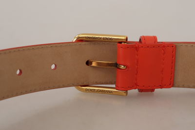 Shop Dolce & Gabbana Chic Orange Leather Belt With Headphone Women's Case