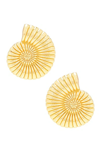 Shop Jordan Road Jewelry Vintage Shell Earrings In 18k Gold Plated Brass
