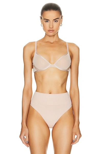 Cuup Mesh Plunge Bra In Sand