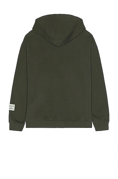 Moncler Genius Logo Cotton Hoodie In Olive Green