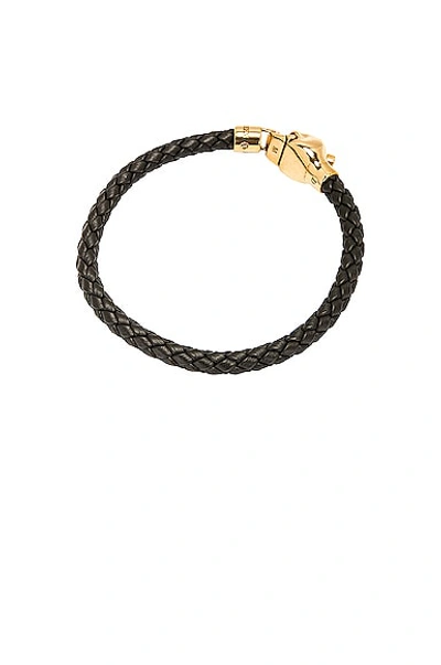 Shop Alexander Mcqueen Skull Chain Leather Bracelet In Black