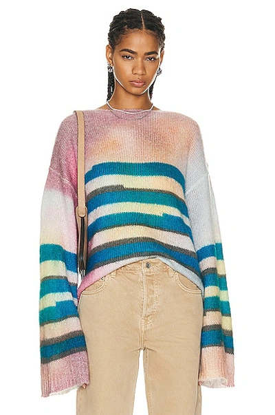 Shop Acne Studios Stripe Sweater In Blue & Multi