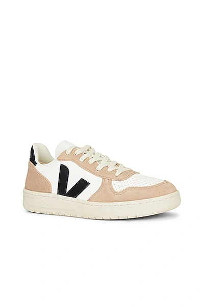 Shop Veja V-10 Sneaker In Extra White  Black & Sahara