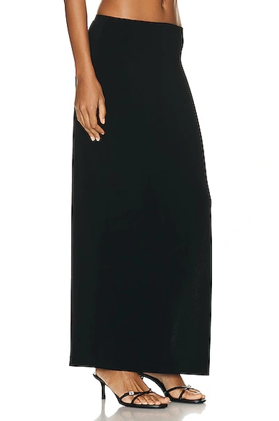 Shop Norma Kamali Side Slit Long Skirt In Black