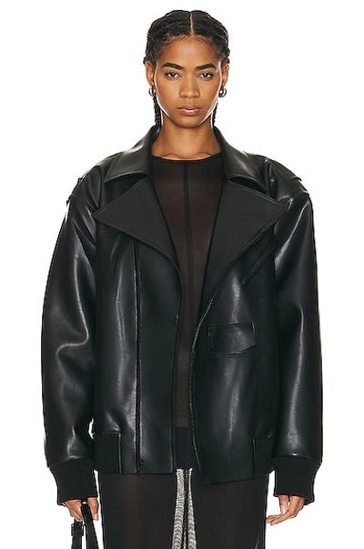Shop Norma Kamali Oversized Moto Jacket In Black