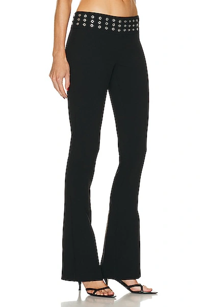 Blumarine Eyelet-embellished Flared Trousers In Nero
