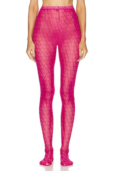 Shop Valentino Iconographe Legging In Pink