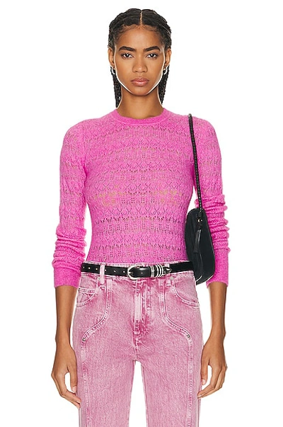 Shop Isabel Marant Étoile Acia Sweater In Fluo Pink