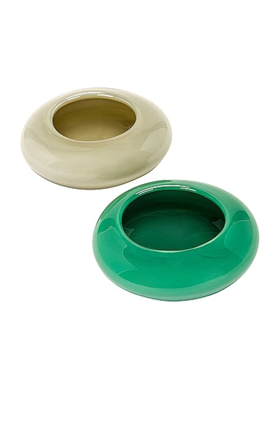 Shop Helle Mardahl Candy Dish Pair In Spearmint & Champagne