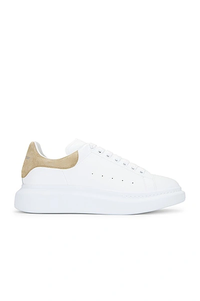 Shop Alexander Mcqueen Leather Sneaker In White & Beige
