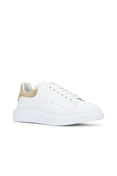 Shop Alexander Mcqueen Leather Sneaker In White & Beige