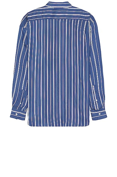 Shop Acne Studios Striped Shirt In Mid Blue