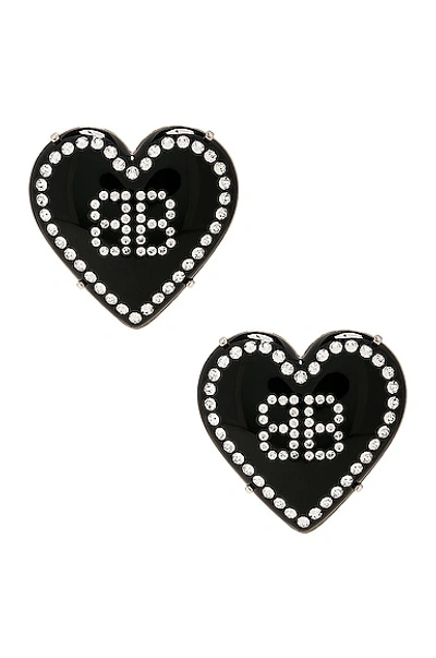 Shop Balenciaga Crush 2.0 Earrings In Black  Silver  & Crystal