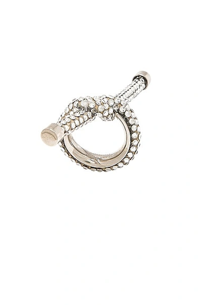 Shop Balenciaga Rope Ring In Shiny Silver & Crystal