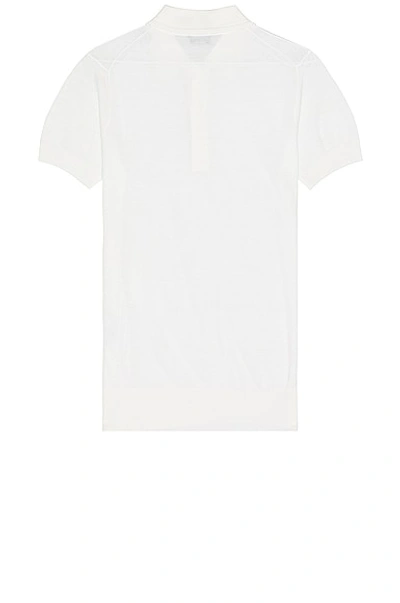 Shop Tom Ford Piquet Short Sleeve Polo In Chalk