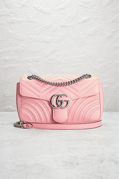 Shop Gucci Marmont Chain Shoulder Bag In Pink